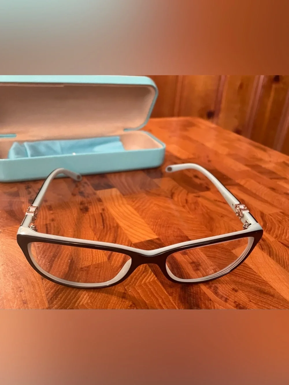 Tiffany & Co. Women's Eyeglass Frames. Black & Blue. Butterfly Accents. TF2051B - Picture 5 of 13